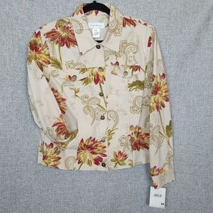 Susan Bristol Embellished Floral Jacket NWT Sz M